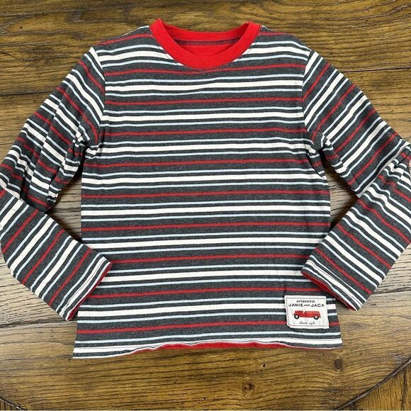 Janie and Jack Red Boys Fire Truck Reversible Tee - Picture 5 of 7